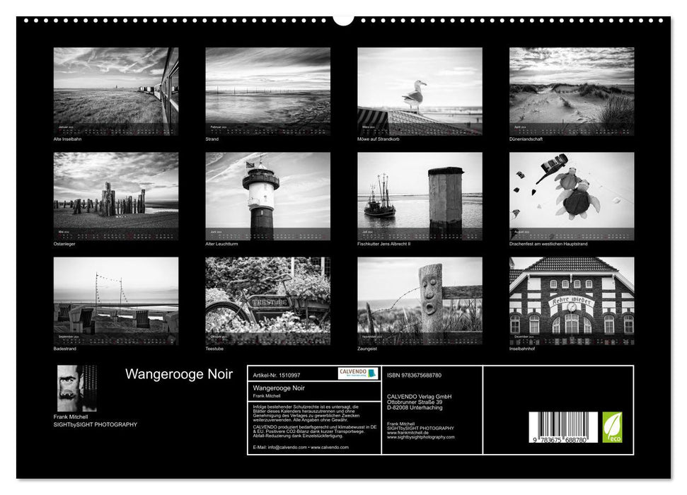 Wangerooge Noir (CALVENDO Premium Wandkalender 2024)