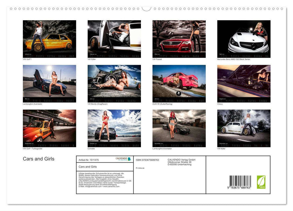 Cars and Girls (CALVENDO Premium Wandkalender 2024)