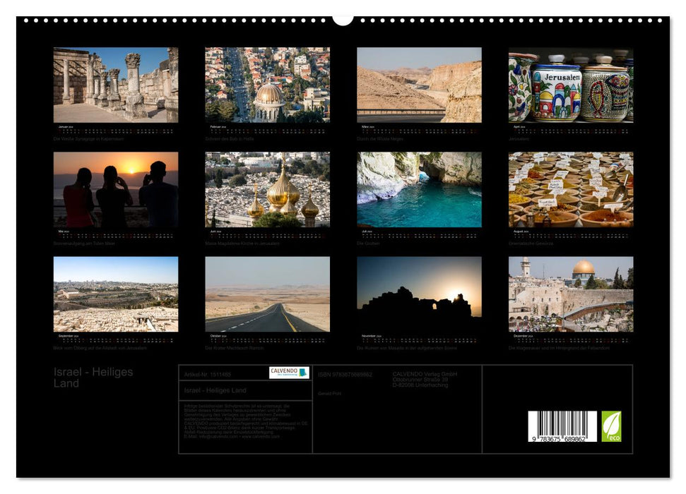 Israel - Heiliges Land (CALVENDO Premium Wandkalender 2024)