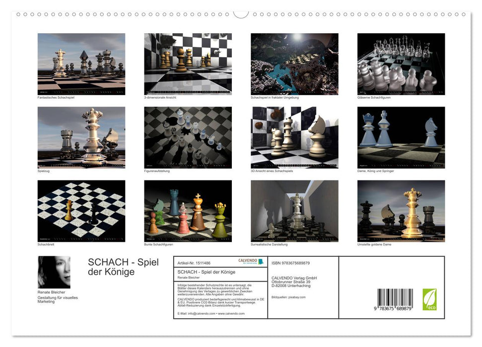 SCHACH - Spiel der Könige (CALVENDO Premium Wandkalender 2024)