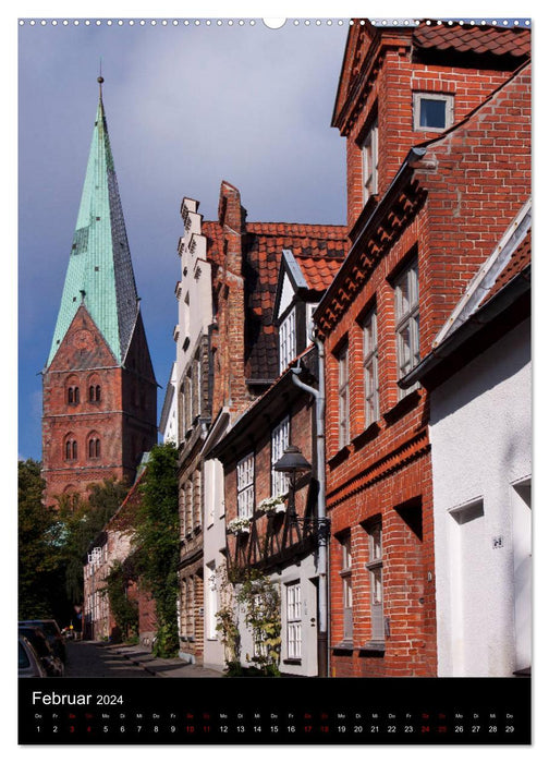 Lübeck - Hanseschönheit in Insellage (CALVENDO Premium Wandkalender 2024)