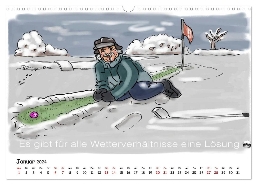 Golfkalender für Anfänger und alle die Spaß am Golfen haben (CALVENDO Wandkalender 2024)