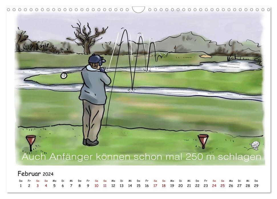 Golfkalender für Anfänger und alle die Spaß am Golfen haben (CALVENDO Wandkalender 2024)