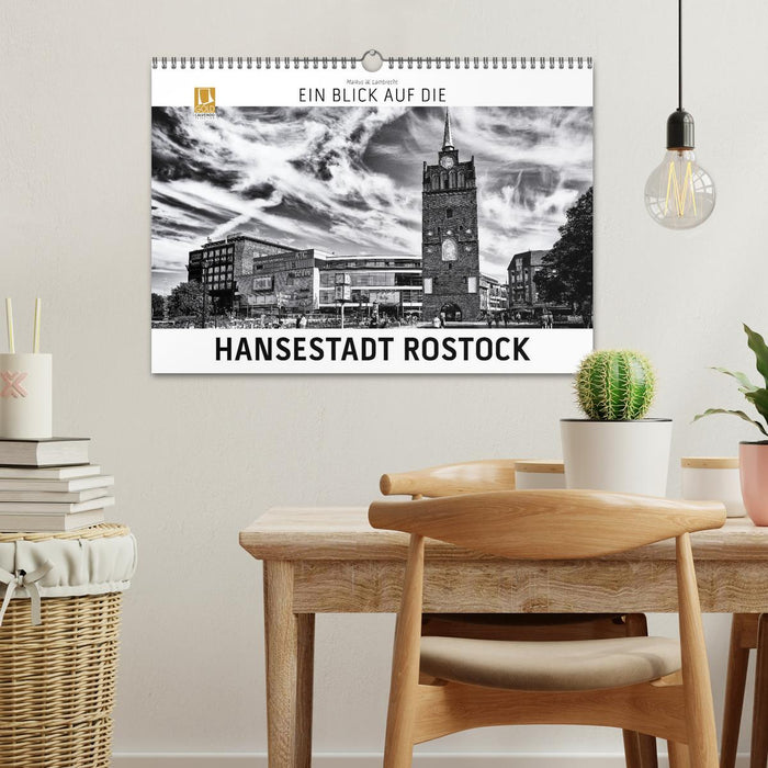 Ein Blick auf die Hansestadt Rostock (CALVENDO Wandkalender 2024)