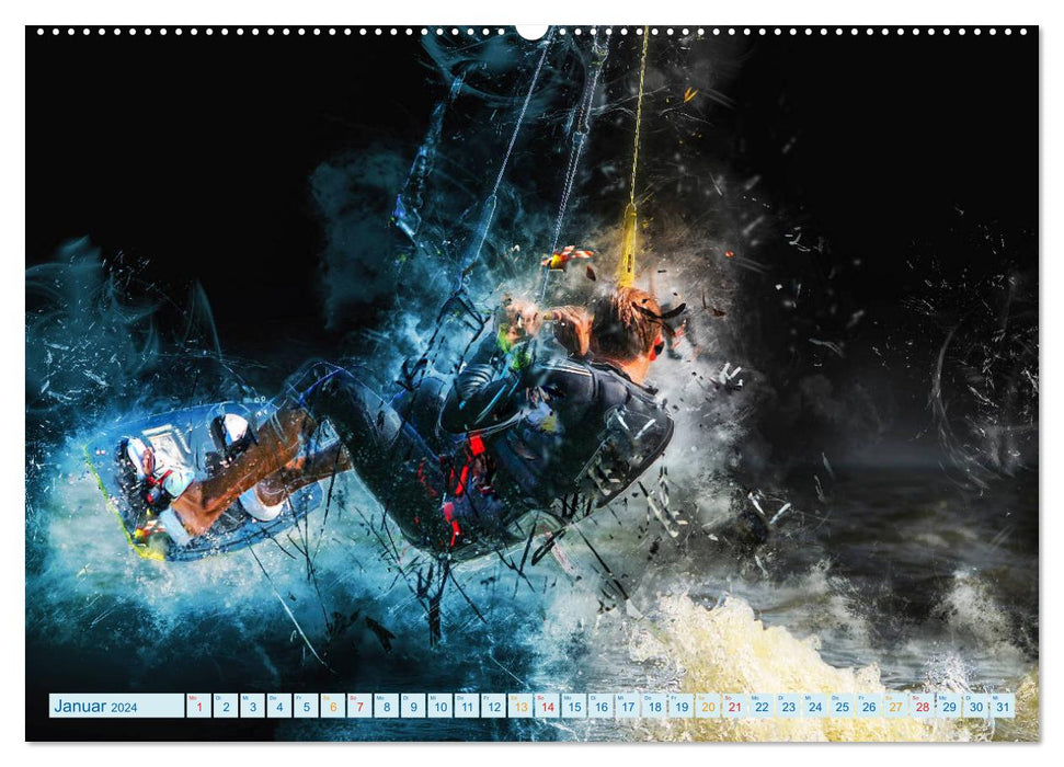 Kitesurfen extrem cool (CALVENDO Wandkalender 2024)