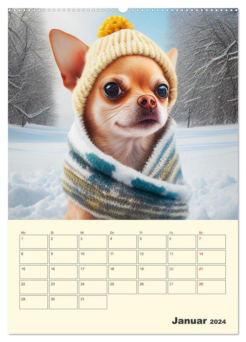 Witzige Chihuahuas. Glückliche Temperamentbündel (CALVENDO Premium Wandkalender 2024)