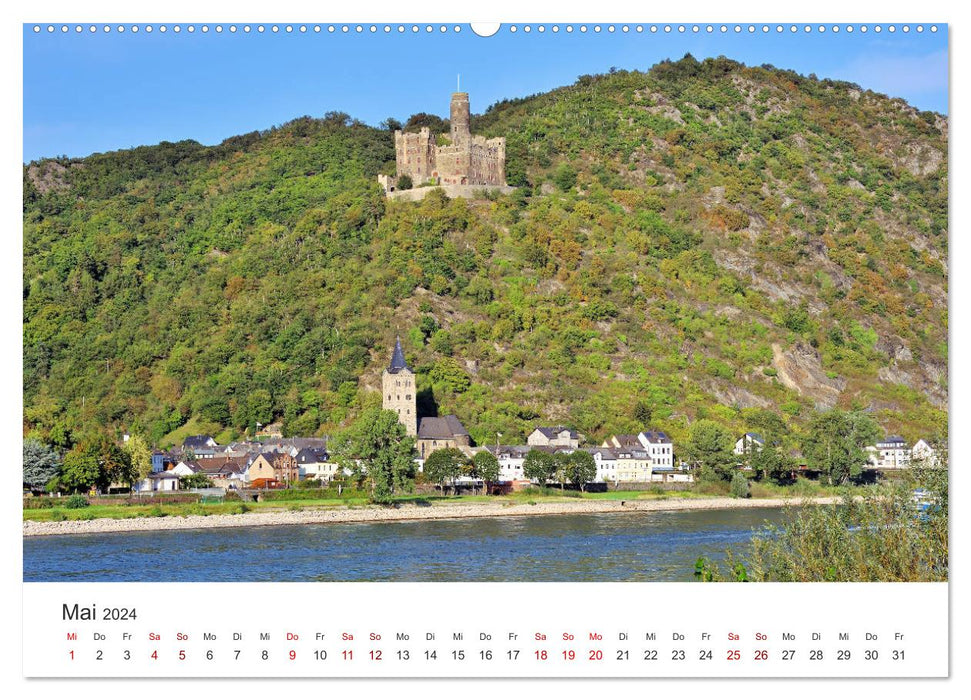 Burgen im Rheintal - Landschaft, Romantik, legend (CALVENDO Premium Wandkalender 2024)