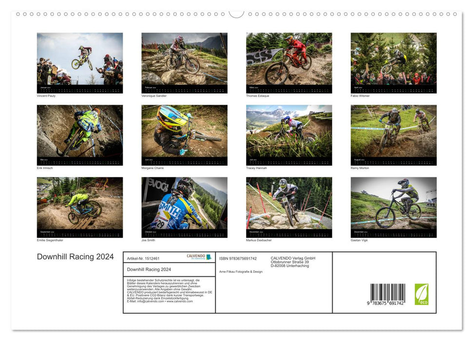 Downhill Racing 2024 (CALVENDO Premium Wall Calendar 2024) 