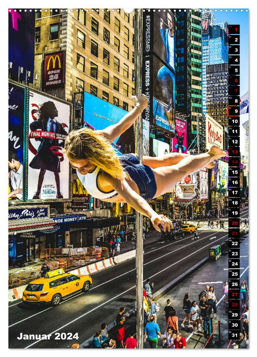 Poledance auf New Yorks Straßen (CALVENDO Premium Wandkalender 2024)