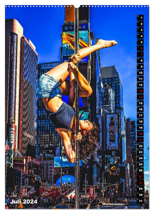 Poledance auf New Yorks Straßen (CALVENDO Premium Wandkalender 2024)