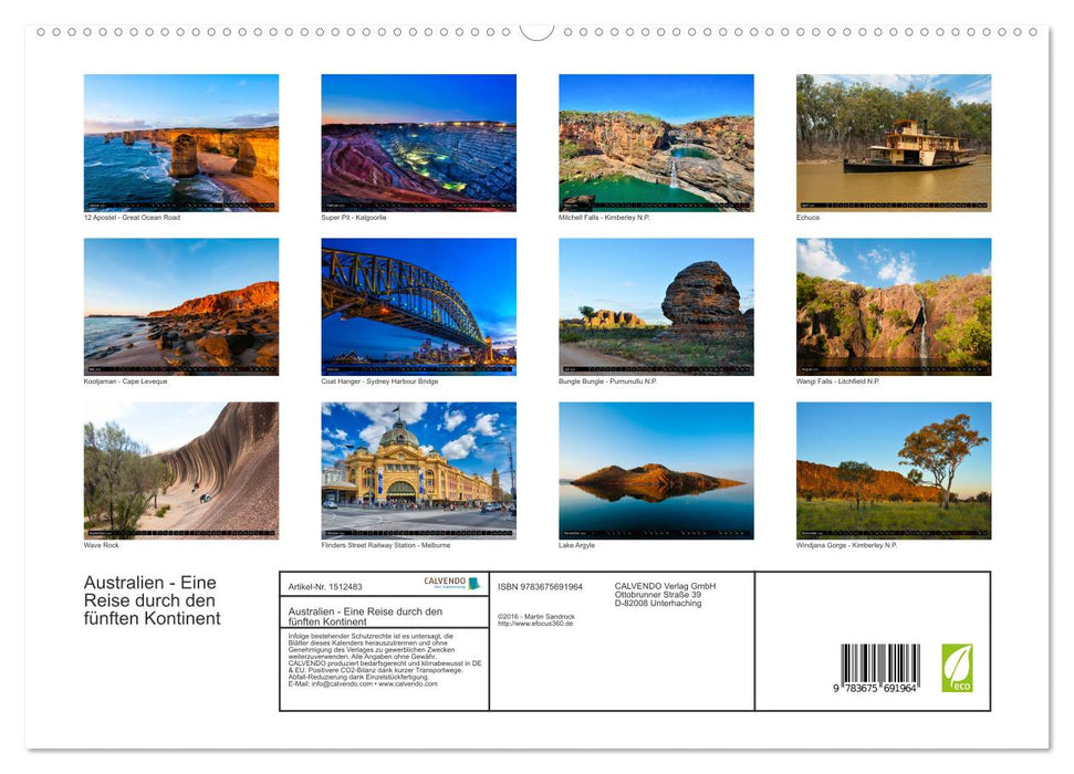 Australia - Travel The Gravel (CALVENDO Premium Wall Calendar 2024) 