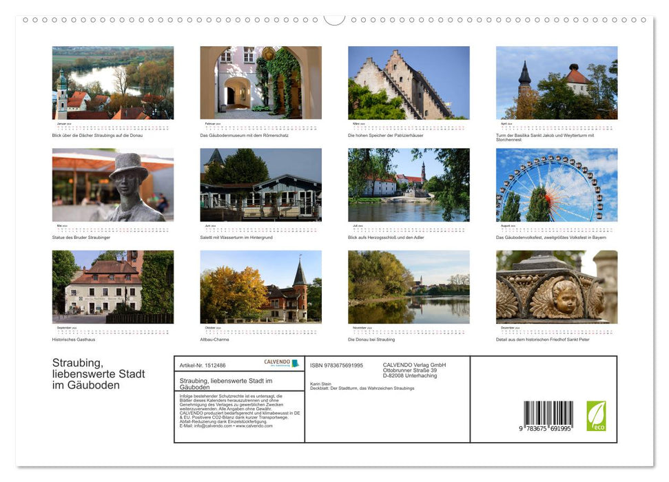 Straubing, lovely town in the Gäuboden (CALVENDO Premium Wall Calendar 2024) 