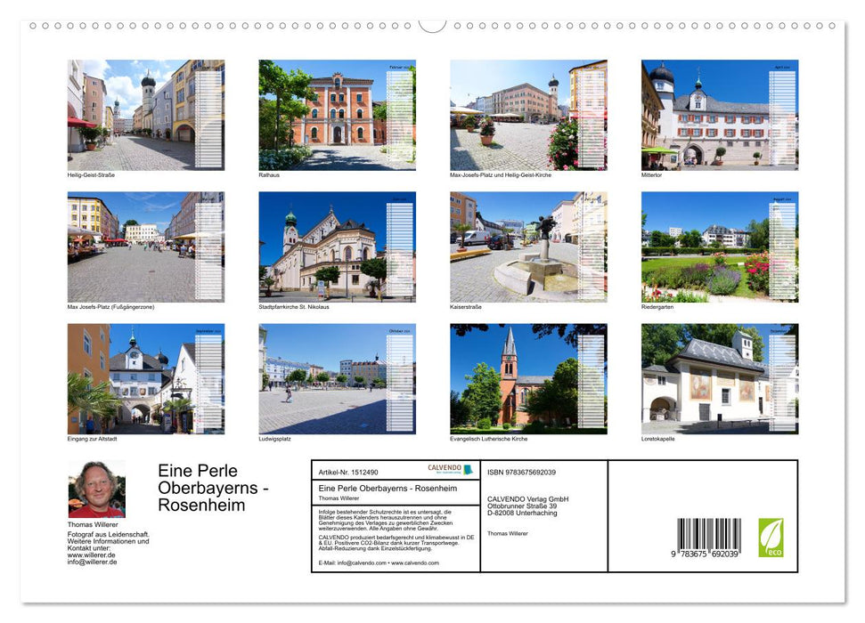 Eine Perle Oberbayerns - Rosenheim (CALVENDO Premium Wandkalender 2024)
