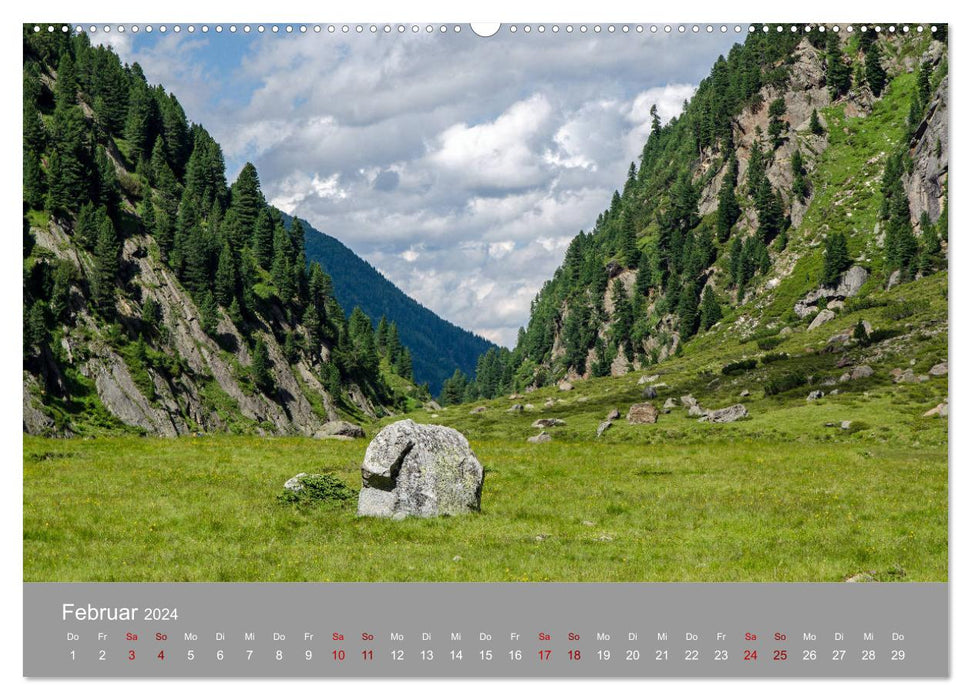 Das Stubaital in Tirol - Gipfelsturm und Gletscherseen (CALVENDO Wandkalender 2024)