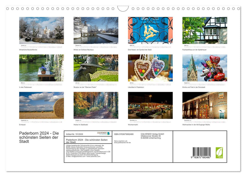 Paderborn - The most beautiful sides of the city (CALVENDO wall calendar 2024) 