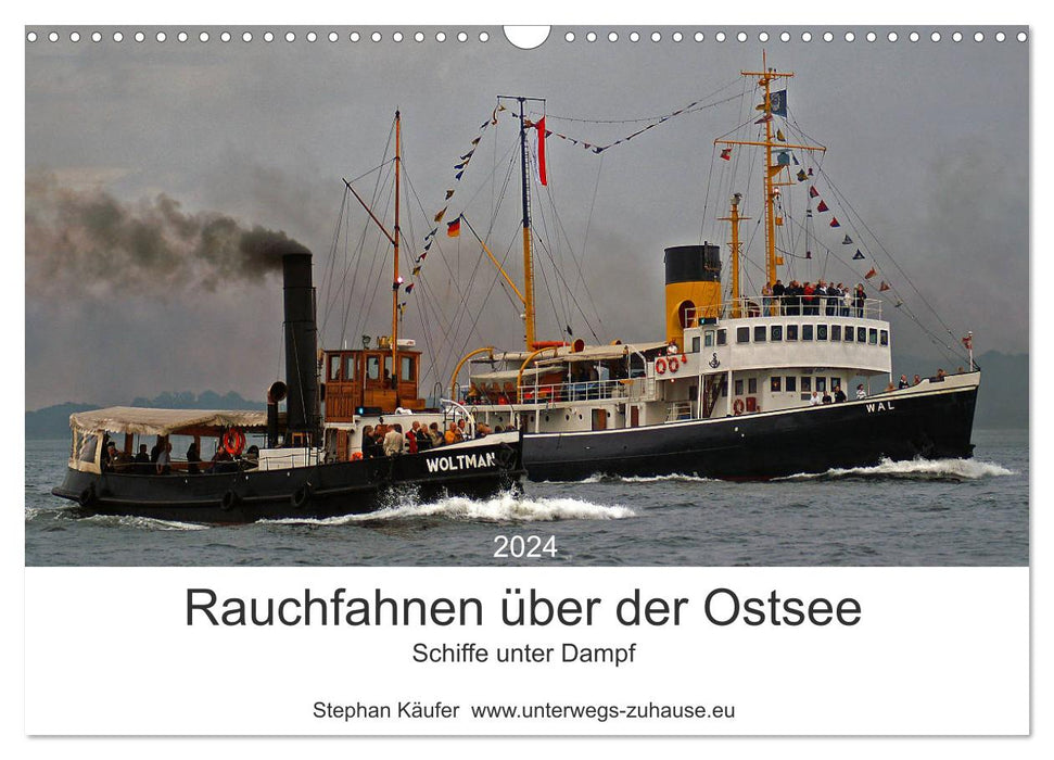 Rauchfahnen über der Ostsee - Schiffe unter Dampf (CALVENDO Wandkalender 2024)