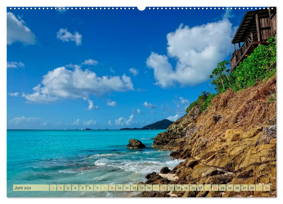 Reise in die Karibik - von den Bahamas bis Aruba (CALVENDO Wandkalender 2024)