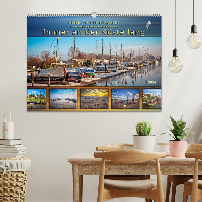 Trip to the North Sea - World Natural Heritage Wadden Sea, always along the coast (CALVENDO wall calendar 2024) 