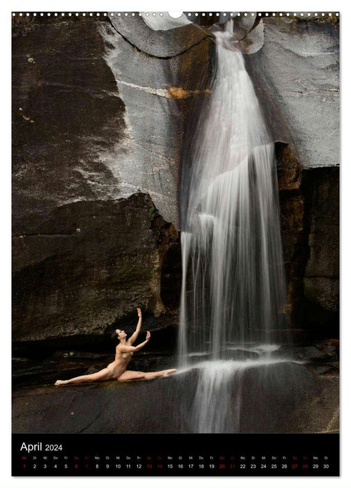 Waterfalls in Ticino - nude photos at beautiful waterfalls in southern Switzerland (CALVENDO wall calendar 2024) 
