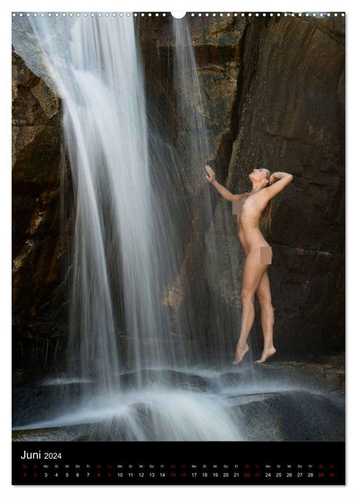Waterfalls in Ticino - nude photos at beautiful waterfalls in southern Switzerland (CALVENDO wall calendar 2024) 
