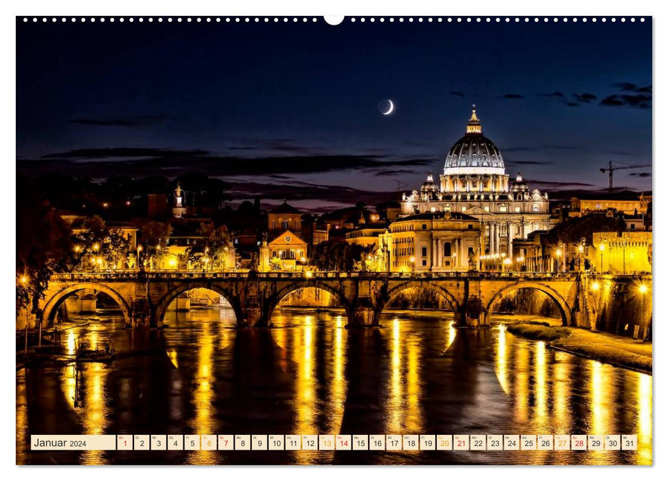 Metropolises of the world - skylines at night (CALVENDO wall calendar 2024) 