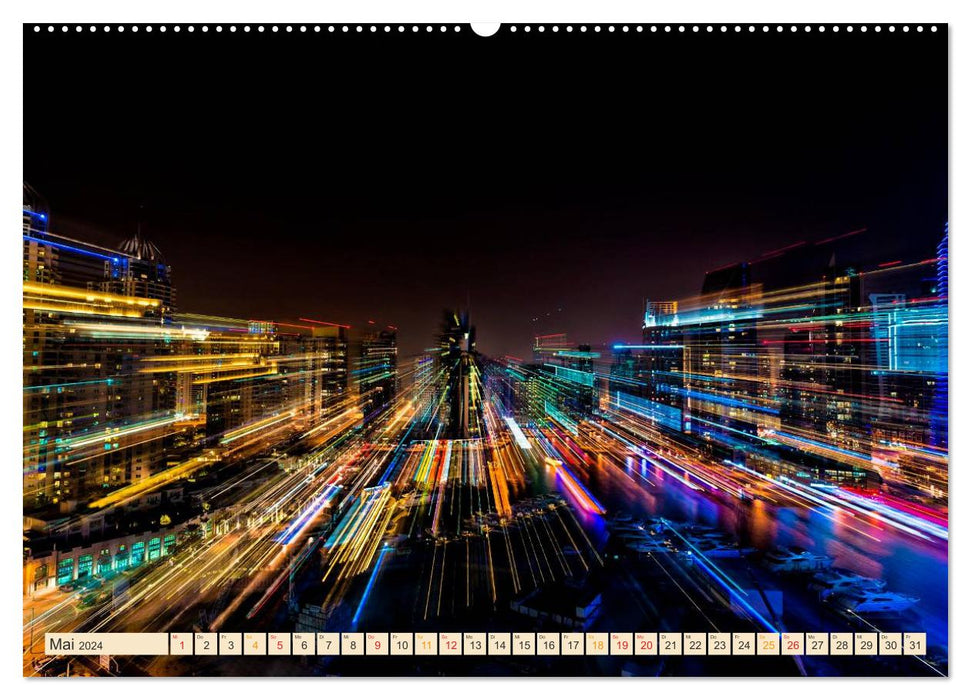 Metropolises of the world - skylines at night (CALVENDO wall calendar 2024) 