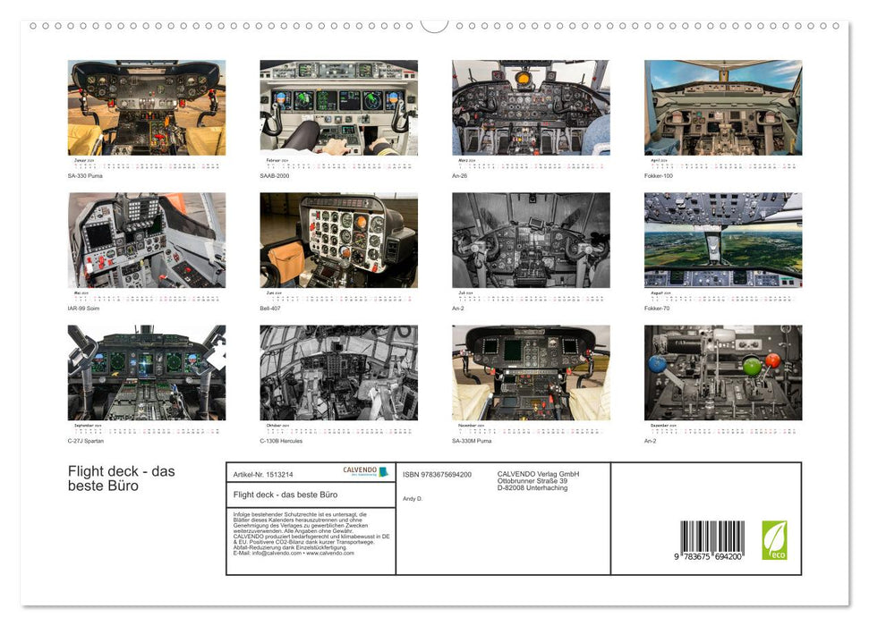 Flight deck - the best office (CALVENDO Premium Wall Calendar 2024) 