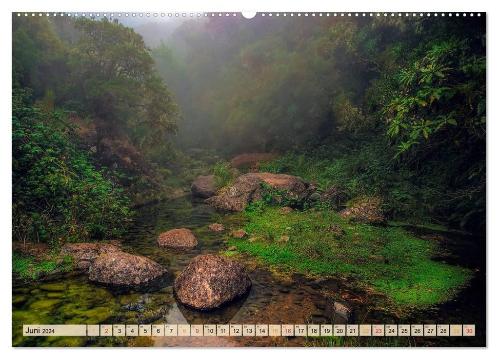 Madeira - blue water, green mountains, colorful flowers (CALVENDO Premium Wall Calendar 2024) 