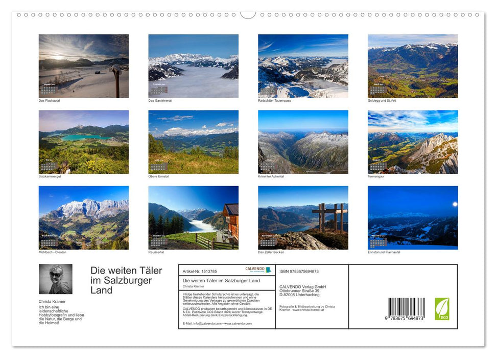 Die weiten Täler im Salzburger Land (CALVENDO Premium Wandkalender 2024)