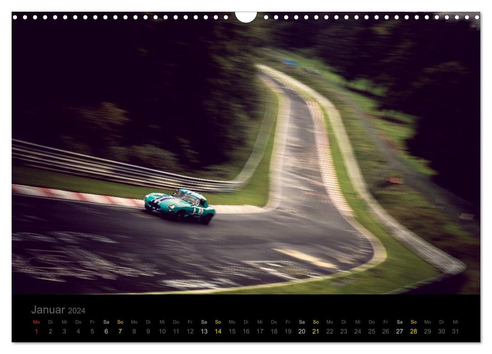 Leaping Cats - Jaguar E-Types on Track (CALVENDO Wandkalender 2024)