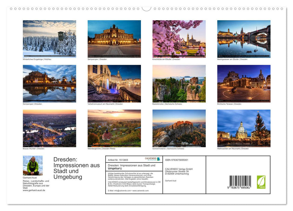 Dresden: Impressionen aus Stadt und Umgebung (CALVENDO Premium Wandkalender 2024)