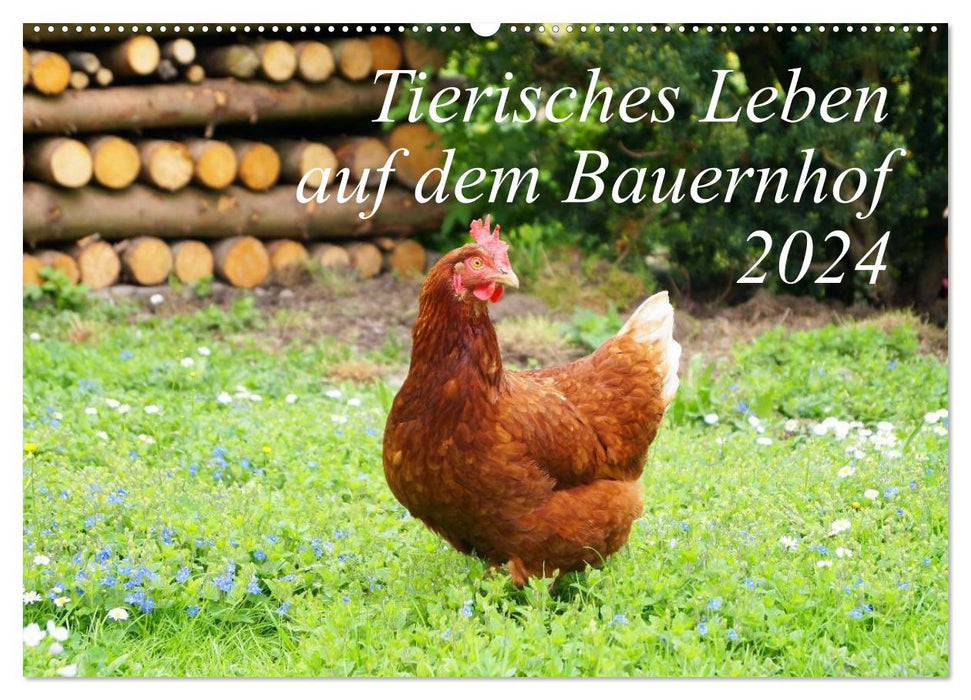 Tierisches Leben auf dem Bauernhof 2024 (CALVENDO Wandkalender 2024)