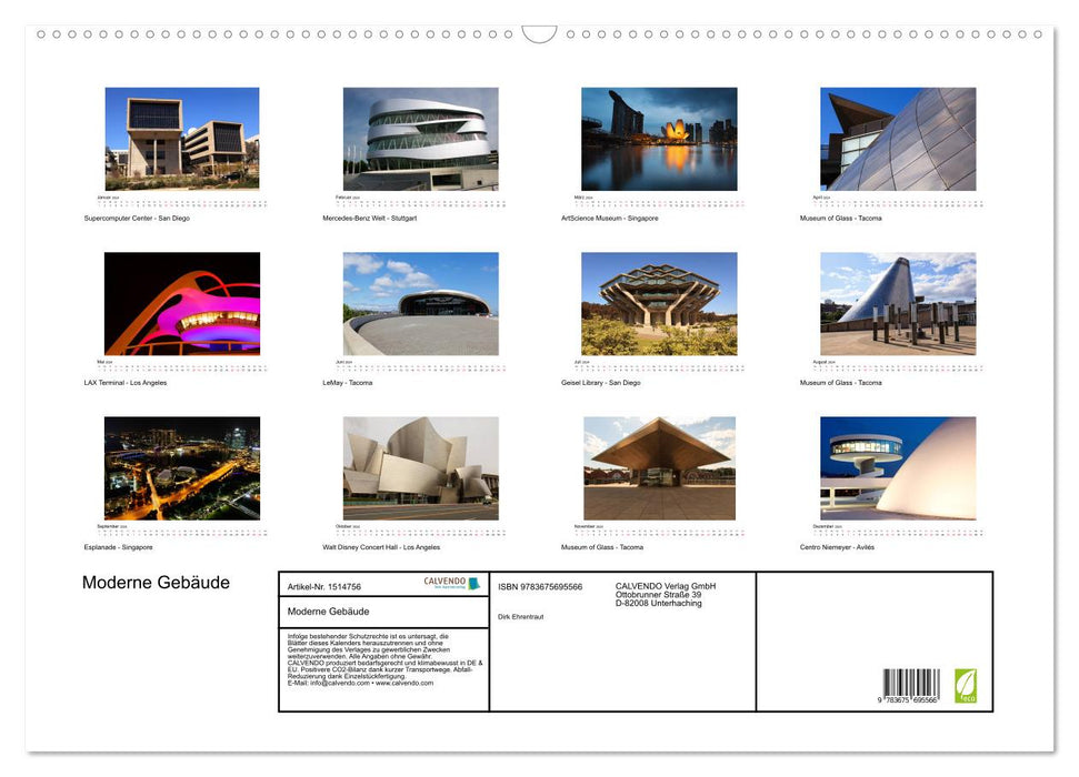Moderne Gebäude (CALVENDO Wandkalender 2024)