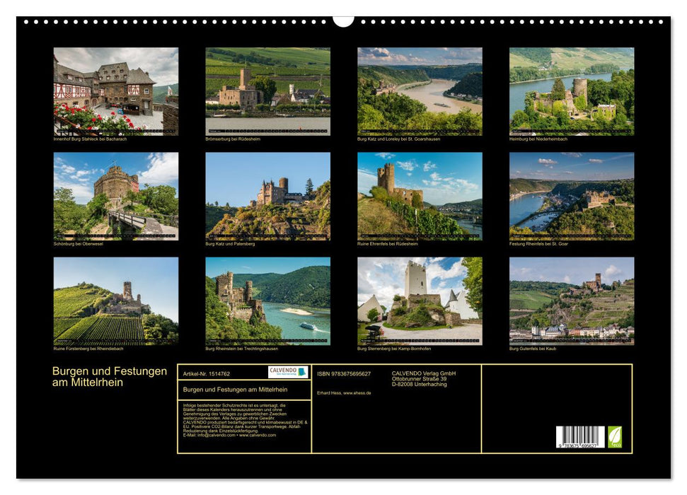 Burgen und Festungen am Mittelrhein (CALVENDO Wandkalender 2024)