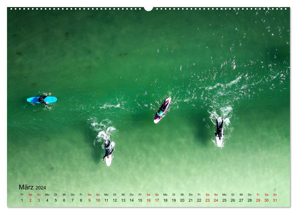Surfen - die perfekte Welle (CALVENDO Wandkalender 2024)