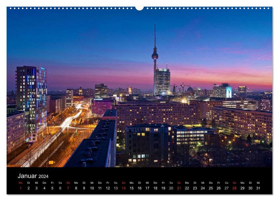 Berlin zwischen Tag und Nacht (CALVENDO Wandkalender 2024)