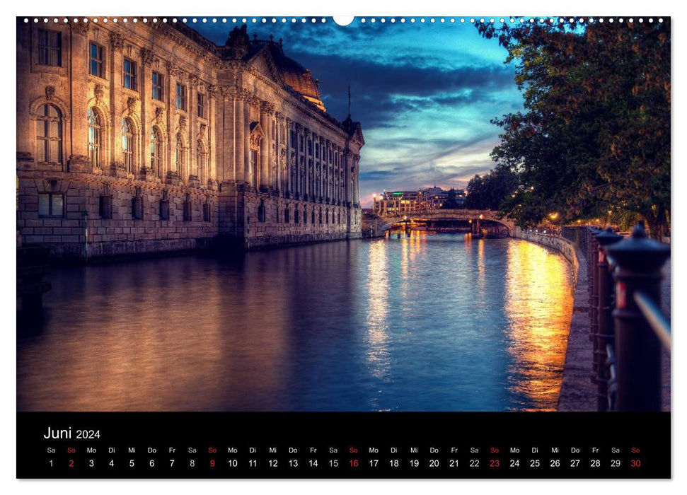 Berlin zwischen Tag und Nacht (CALVENDO Wandkalender 2024)