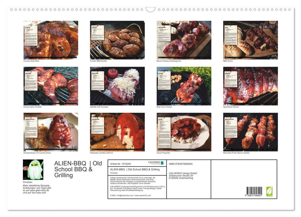 ALIEN-BBQ 2024 (CALVENDO wall calendar 2024) 