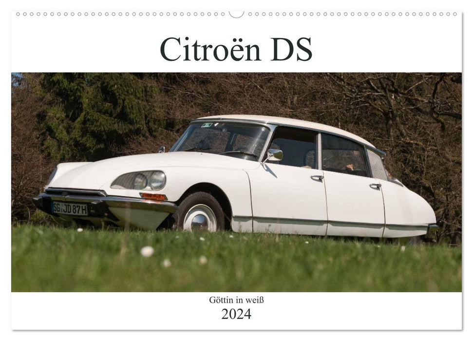 Citroën DS - Göttin in weiß (CALVENDO Wandkalender 2024)