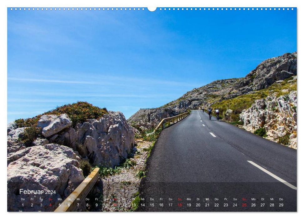With the racing bike in Mallorca (CALVENDO Premium Wall Calendar 2024) 