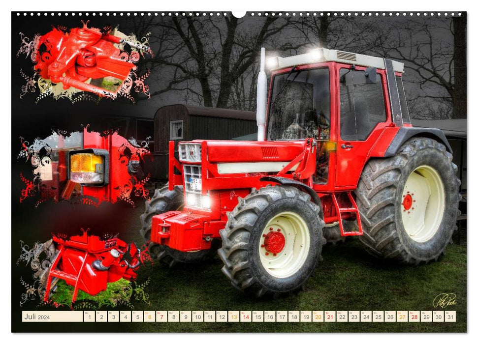 Classic Cars - Tractors Parade (CALVENDO Premium Wall Calendar 2024) 