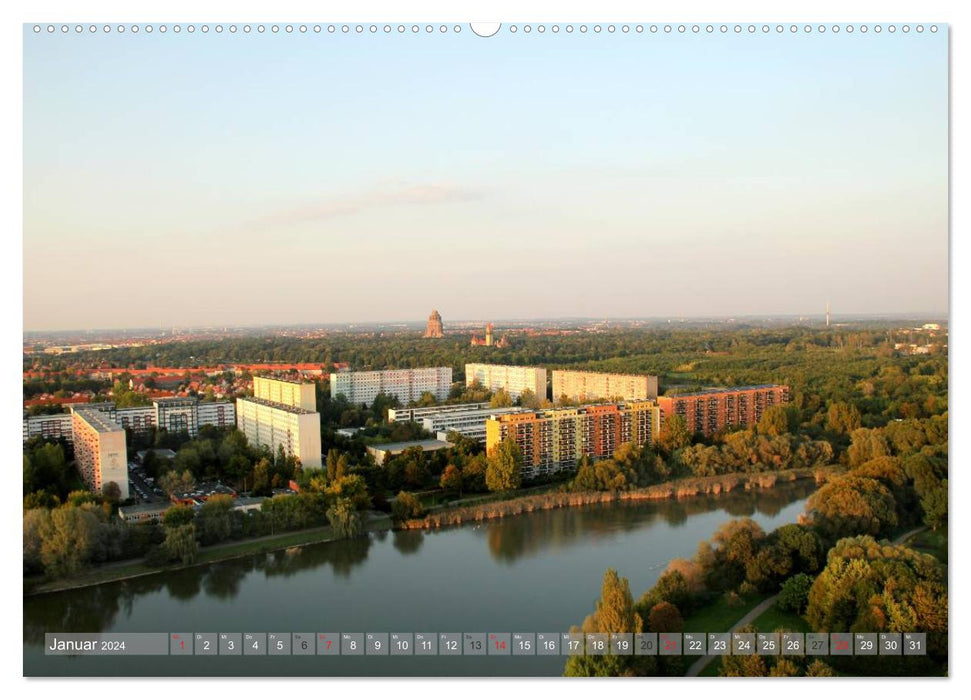 Über den Dächern von Leipzig (CALVENDO Premium Wandkalender 2024)