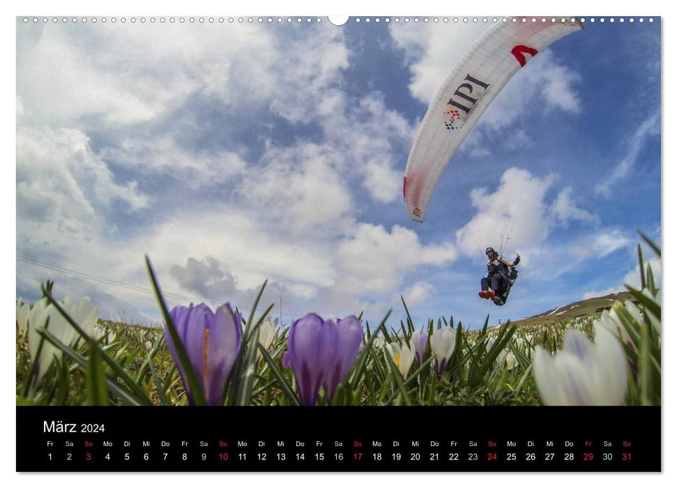 Paragliding - zwischen Himmel und Erde (CALVENDO Wandkalender 2024)