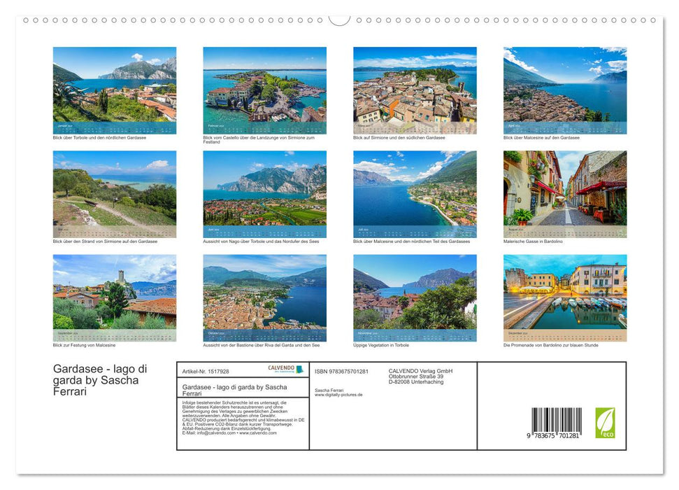 Gardasee - lago di Garda by Sascha Ferrari (CALVENDO Premium Wandkalender 2024)