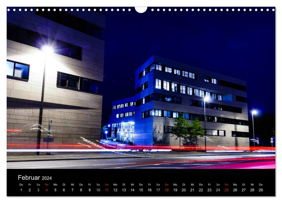 La nuit à Kassel (calendrier mural CALVENDO 2024) 