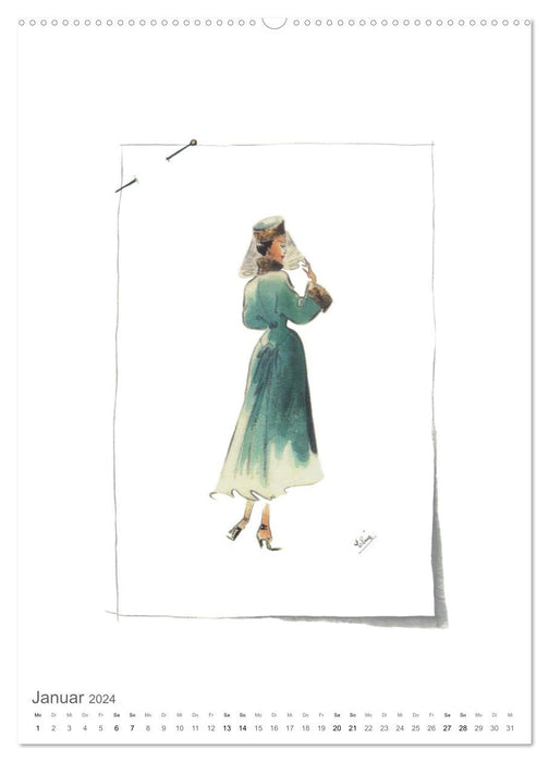 FIGURINEN 2024 - Fashion von 1949 - Originale von Elina Ruffinengo (CALVENDO Wandkalender 2024)