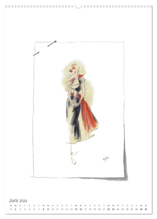 FIGURINEN 2024 - Fashion von 1949 - Originale von Elina Ruffinengo (CALVENDO Wandkalender 2024)