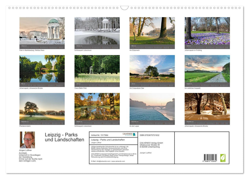 Leipzig - Parks und Landschaften (CALVENDO Wandkalender 2024)