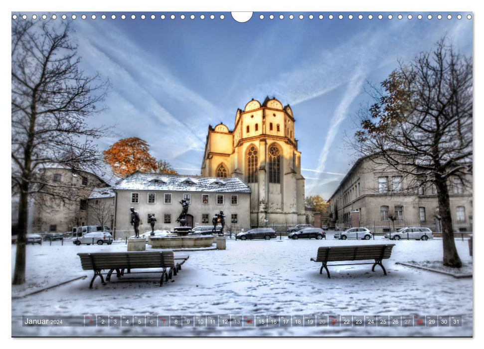 Halle an der Saale - Stadtansichten 2024 (CALVENDO Wandkalender 2024)