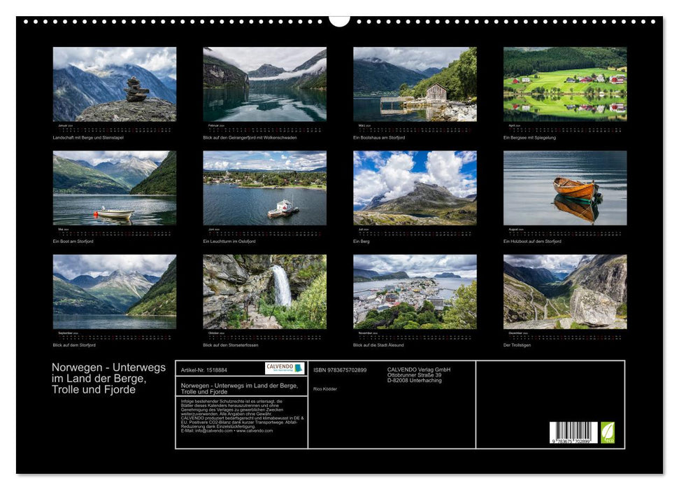 Norwegen - Unterwegs im Land der Berge, Trolle und Fjorde (CALVENDO Wandkalender 2024)
